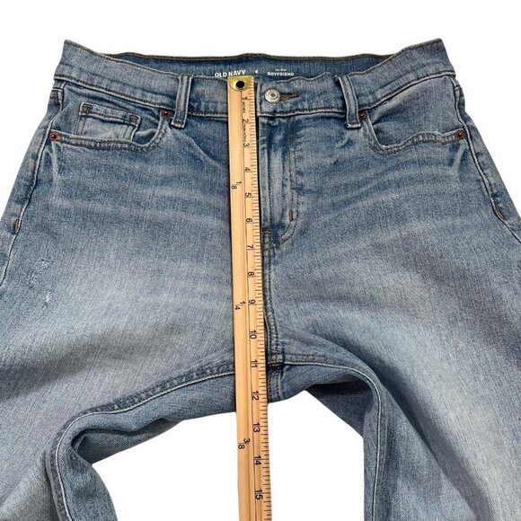 Old Navy Women's Distressed Mid-Rise Boyfriend Raw Hem Jeans Size‎ 6 - Picture 7 of 9